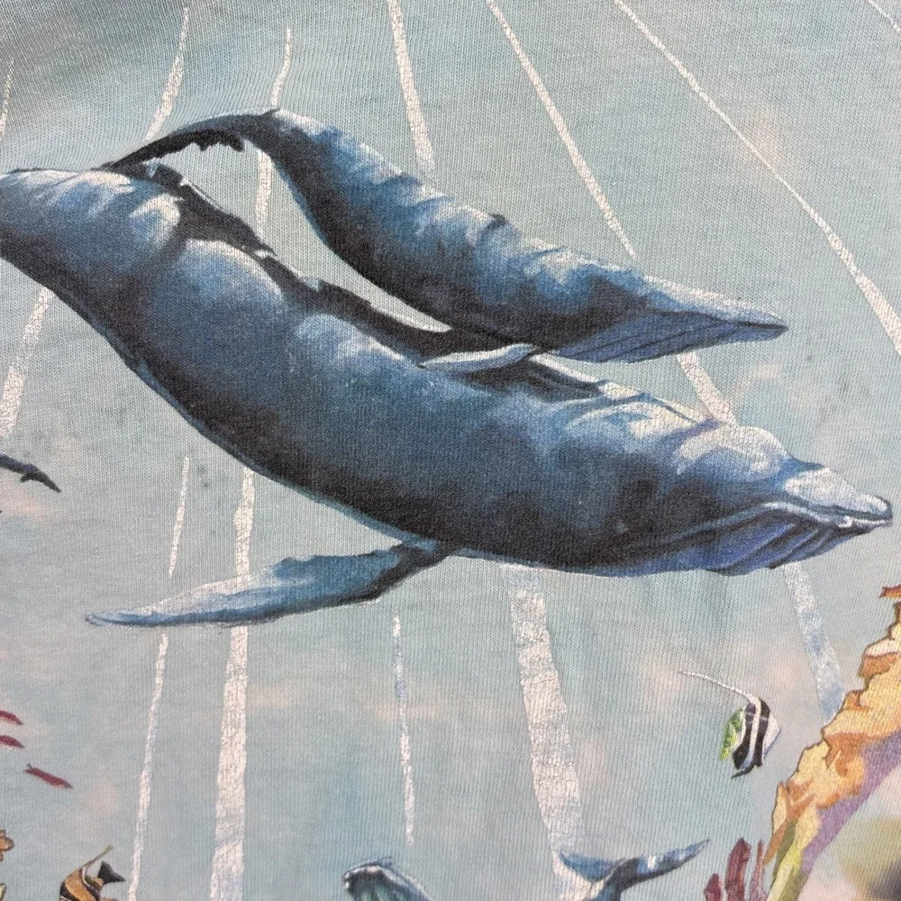 Under The Sea Tie Dye Shirt Ocean OG Liquid Blue 1990 XL Half Baked‎